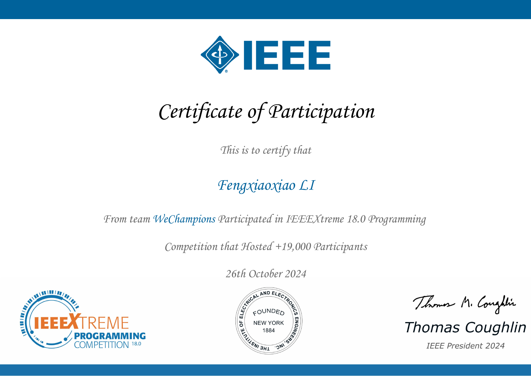 IEEE Certificate